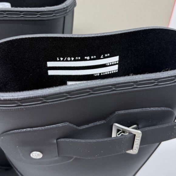 NIB •Hunter Women's Original Short Black Rain Boots Size: 9 - Picture 4 of 7
